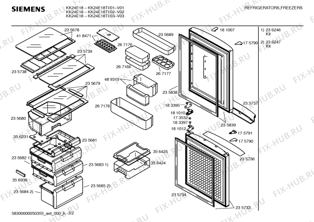 Взрыв-схема холодильника Siemens KK24E18TI E2000-2 DISPALY, NEW ELECTRONIC DEVICE - Схема узла 02