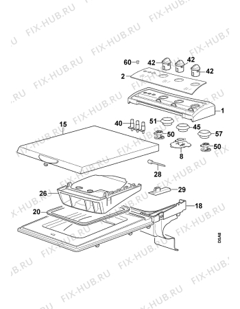 Взрыв-схема стиральной машины Electrolux EW1020T - Схема узла Control panel and lid