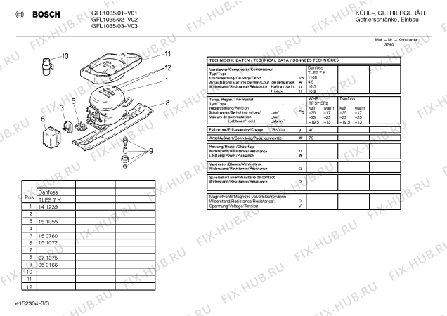 Взрыв-схема холодильника Bosch GFL1035 - Схема узла 03