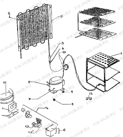 Взрыв-схема холодильника Ariston ETUP514SLARIS (F017692) - Схема узла