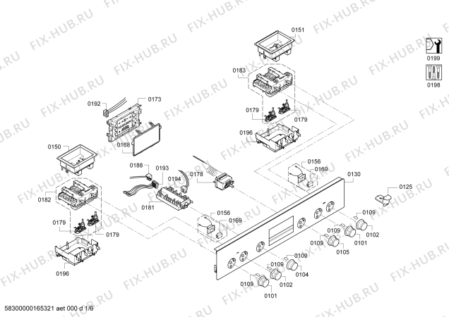 Схема №6 HEA23B161S с изображением Панель управления для плиты (духовки) Bosch 00709726