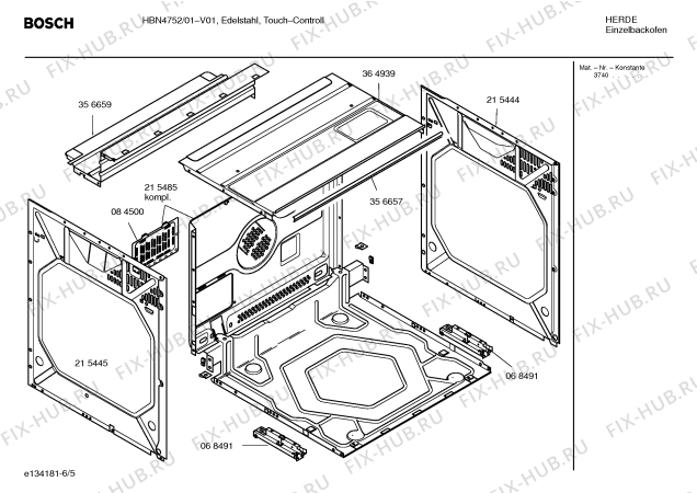Схема №6 HBN4752 с изображением Инструкция по эксплуатации для духового шкафа Bosch 00500263