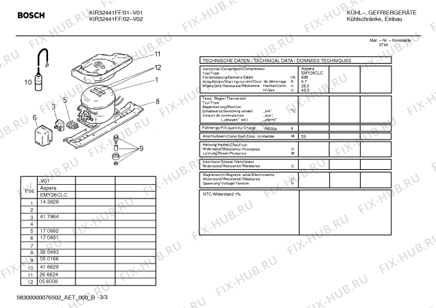Схема №3 KIR32441FF с изображением Инструкция по эксплуатации для холодильной камеры Bosch 00588897