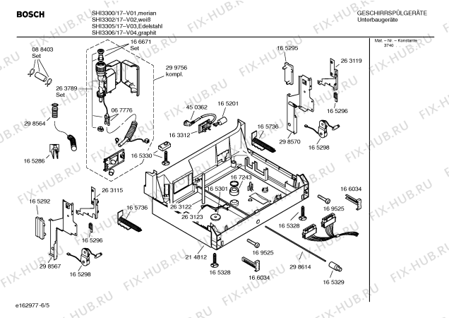 Взрыв-схема посудомоечной машины Bosch SHI3306 - Схема узла 05