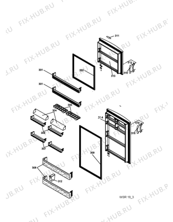 Схема №4 WSR 19 GD с изображением Специзоляция для холодильника Whirlpool 482000002190