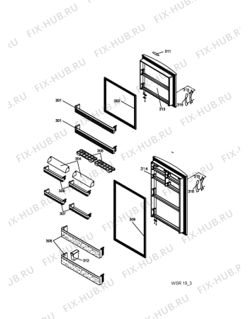 Схема №4 WSR 19 GD с изображением Контейнер для холодильной камеры Whirlpool 482000002232
