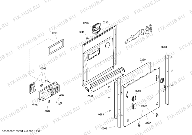 Взрыв-схема посудомоечной машины Bosch SHV09T03EU Logixx - Схема узла 02