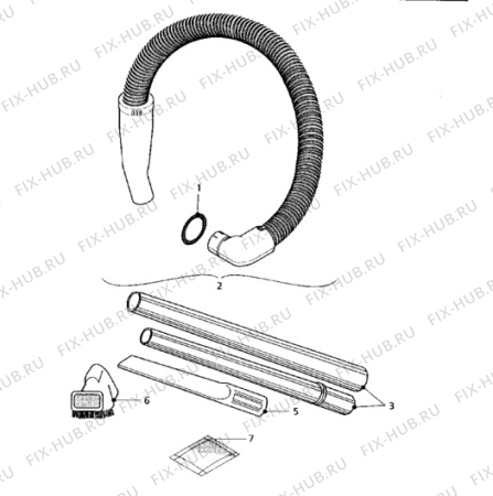 Взрыв-схема пылесоса Electrolux Z1410 - Схема узла Hose