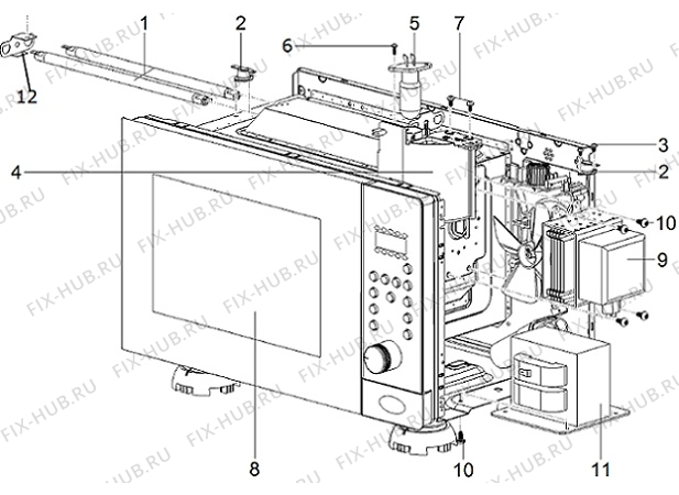 Взрыв-схема микроволновой печи Gorenje BM5120AX (437967, BD18GB1) - Схема узла 06