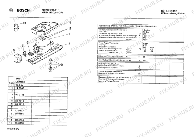 Взрыв-схема холодильника Bosch KIR2421 - Схема узла 02