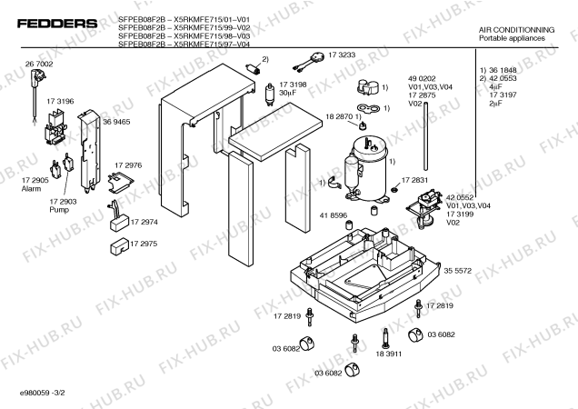 Схема №3 X5RKMFE703 Fedders с изображением Инструкция по эксплуатации для сплит-системы Bosch 00528503