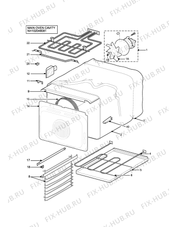 Взрыв-схема плиты (духовки) Andi AX948 - Схема узла H10 Main Oven Cavity (large)