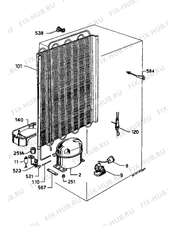 Взрыв-схема холодильника Zanussi ZFC2303 - Схема узла Cooling system 017