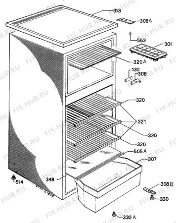 Взрыв-схема холодильника Unknown ZFC14/4D - Схема узла C10 Cabinet/Interior