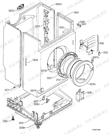 Взрыв-схема стиральной машины Zanussi WI1018N - Схема узла Housing 001