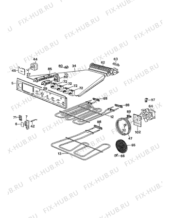 Взрыв-схема плиты (духовки) Electrolux CO1145W2 - Схема узла Electrical equipment