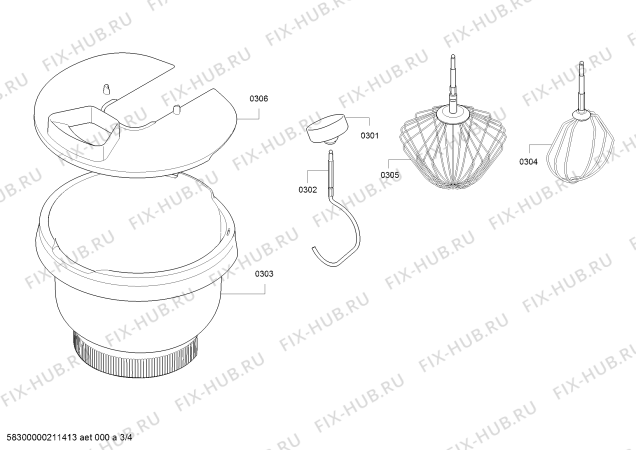 Схема №4 MUM4421 с изображением Кнопка для электрокомбайна Bosch 00056525