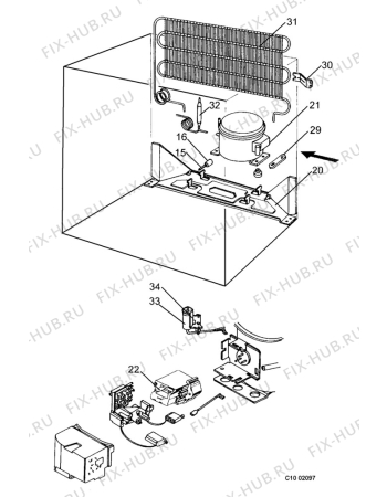 Взрыв-схема холодильника Zanussi ZVC56 - Схема узла Functional parts