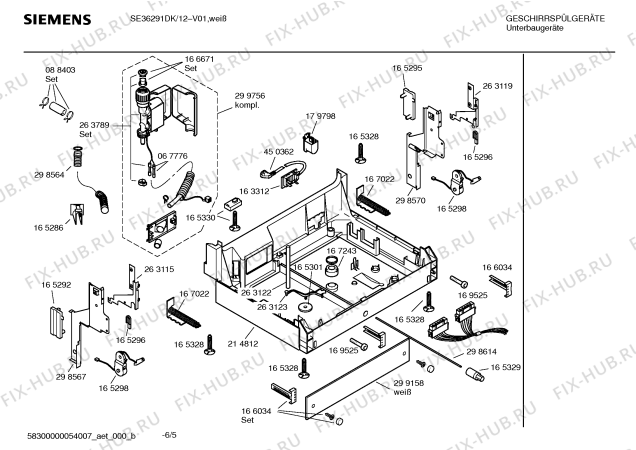 Схема №6 SE36291DK с изображением Вкладыш в панель для посудомоечной машины Siemens 00360983