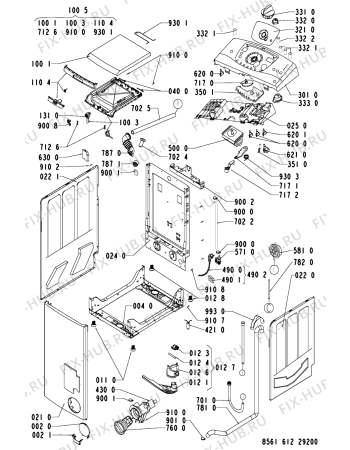 Схема №2 AWT 6084/2 с изображением Переключатель Whirlpool 481241028855