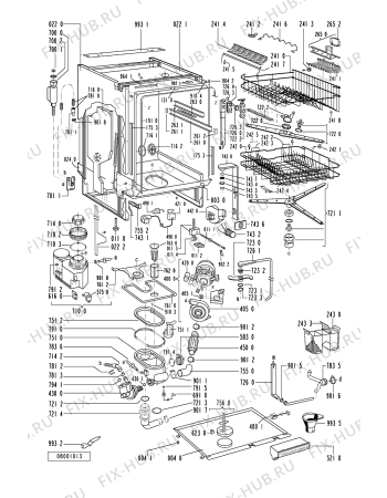 Схема №2 GSI 4745 CTW-BR с изображением Панель для электропосудомоечной машины Whirlpool 481245370146