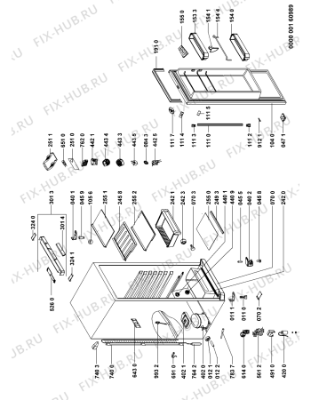 Схема №1 ARC 1847/1/IX с изображением Дверца для холодильной камеры Whirlpool 481241610843