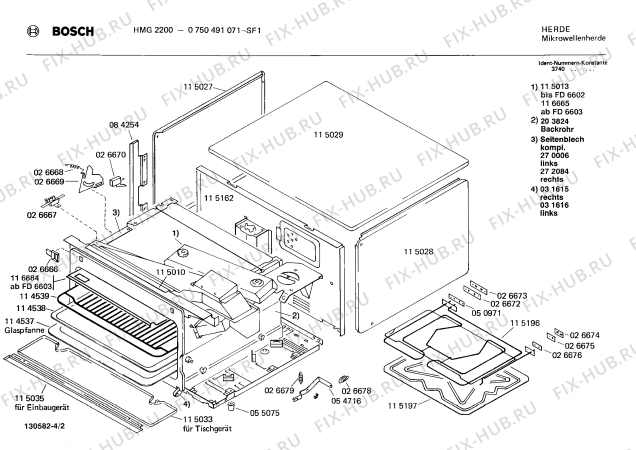 Взрыв-схема микроволновой печи Bosch 0750491071 HMG2200 - Схема узла 02