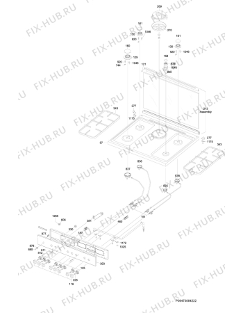 Взрыв-схема плиты (духовки) Zoppas PBM961MW - Схема узла Section 1