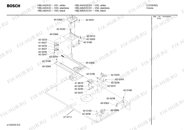 Взрыв-схема холодильника Bosch HBL446AUC - Схема узла 02