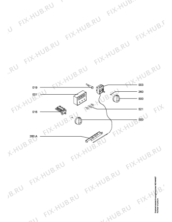 Взрыв-схема плиты (духовки) Aeg B1100-3-M - Схема узла Functional parts 267