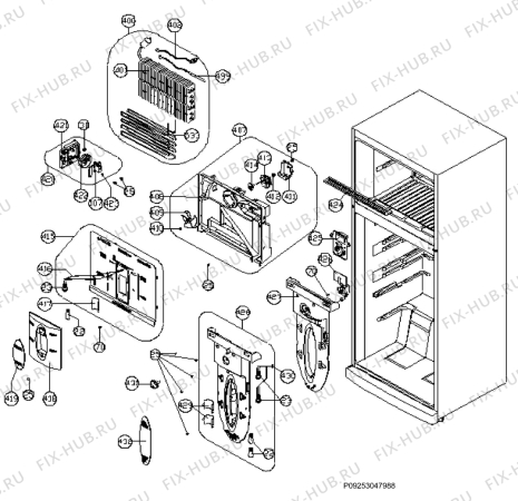 Взрыв-схема холодильника Faure FRT344FX - Схема узла Section 2