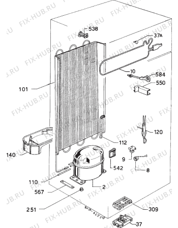 Взрыв-схема холодильника Zanussi ZFB20/5 - Схема узла Cooling system 017