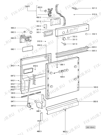 Схема №2 ADG 8730/3 IX с изображением Блок управления для электропосудомоечной машины Whirlpool 480140101698
