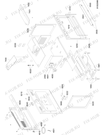 Схема №3 MRGM 914 TGS с изображением Клавиша для электропечи Whirlpool 480121103636