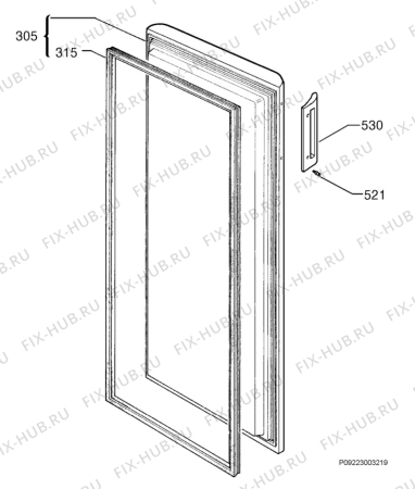 Взрыв-схема холодильника Zanker ZKF153 - Схема узла Door 003