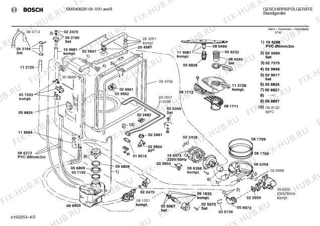 Схема №3 SMS4062II с изображением Передняя панель для электропосудомоечной машины Bosch 00296268