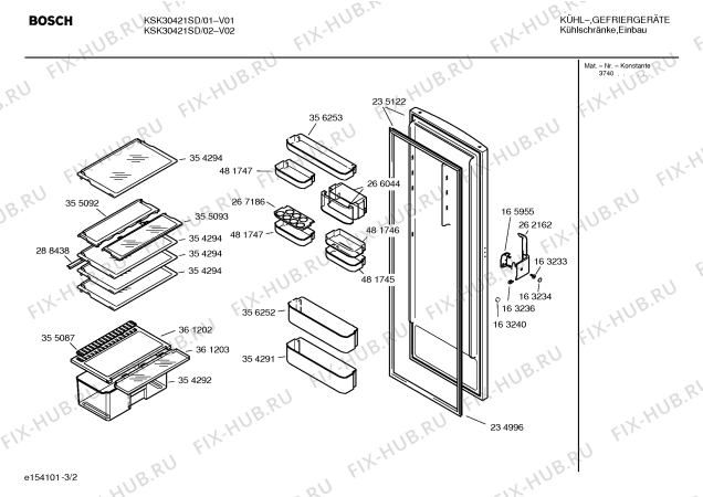 Взрыв-схема холодильника Bosch KSK30421SD - Схема узла 02