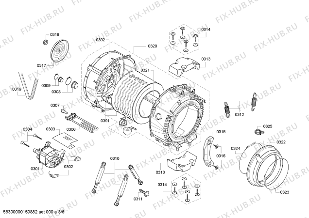 Схема №6 WAQ20360GR с изображением Ручка для стиралки Bosch 00653296