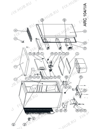 Схема №1 ARC 104/1/A+ S с изображением Крышечка для холодильной камеры Whirlpool 482000012756