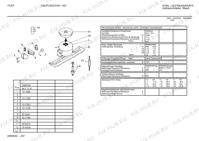 Схема №1 GSUFUX3CH с изображением Панель управления для холодильника Bosch 00298617