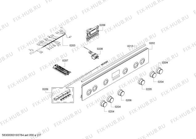 Схема №7 3CGX466BQ с изображением Ручка переключателя для плиты (духовки) Bosch 00636536