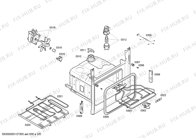 Взрыв-схема плиты (духовки) Bosch HEV43T350E Horno bosch poliv.multif.inox cif_e - Схема узла 03