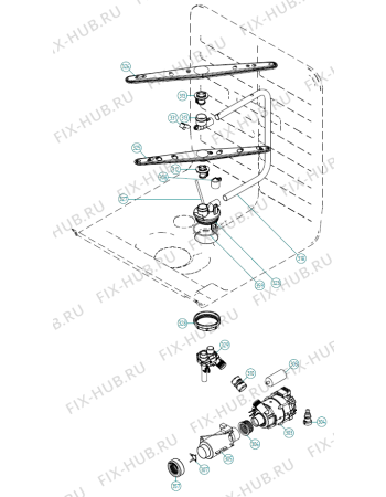 Взрыв-схема посудомоечной машины Asko D5142 XXL US   -SS (341528, DW70.5) - Схема узла 03