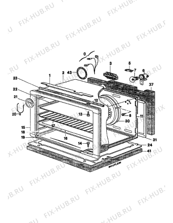 Взрыв-схема плиты (духовки) Electrolux EK6166B2 - Схема узла Oven equipment