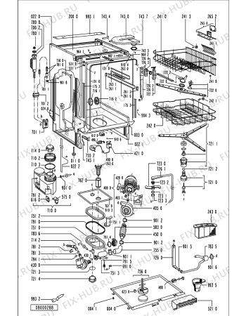 Схема №2 GSI 4633/1 K-WS с изображением Обшивка для посудомоечной машины Whirlpool 481245379809