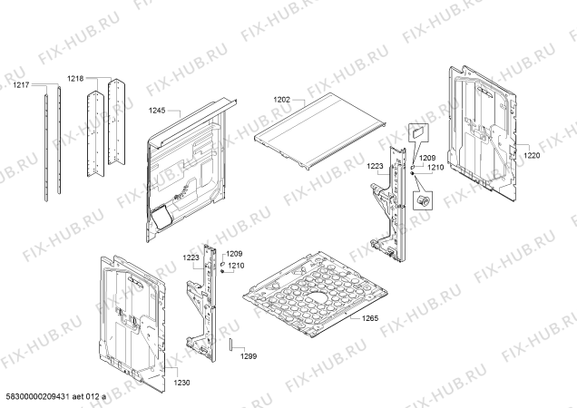 Схема №10 J1ACE2HW0B с изображением Ручка двери для плиты (духовки) Bosch 11024986