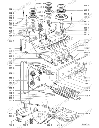 Схема №2 SGN 4652 WS с изображением Переключатель для электропечи Whirlpool 481941129219