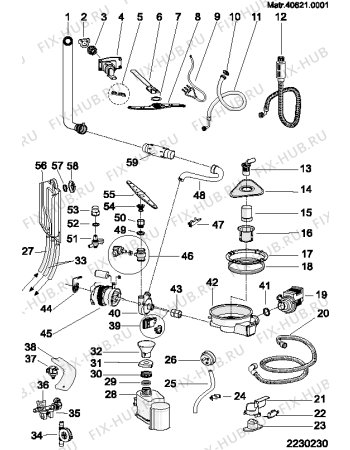 Схема №3 LV460AALU (F030380) с изображением Рукоятка для посудомоечной машины Indesit C00114804