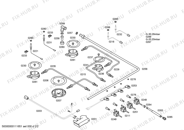 Схема №2 3EPX394B с изображением Газовый кран для духового шкафа Bosch 00426951