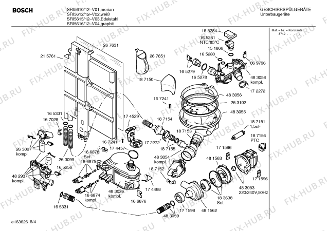 Схема №5 SRI5610 с изображением Вкладыш в панель для электропосудомоечной машины Bosch 00365815